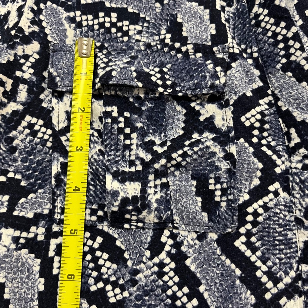 Chic Banana Republic Navy Blue Snake Skin Print Shirt Dress Tunic Women's Sz 4 - Picture 9 of 10